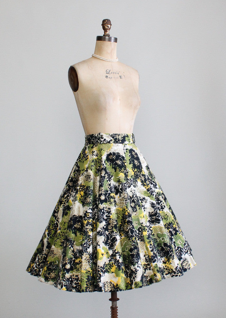 Vintage 1950s Painted Felt Circle Skirt - Raleigh Vintage