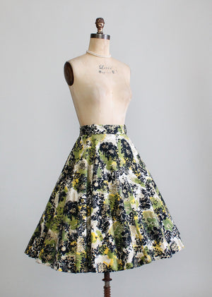 Vintage 1950s Painted Felt Circle Skirt