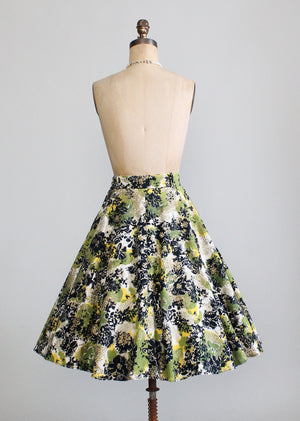 Vintage 1950s Painted Felt Circle Skirt