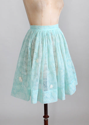 Vintage 1960s Celeste Flocked Sheer Skirt
