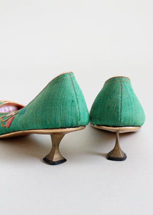 Vintage 1960s Taj Tajerie Embroidered Party Shoes