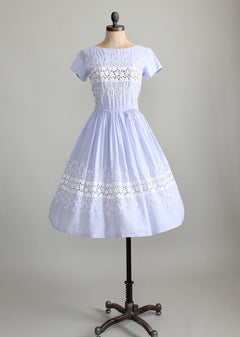 【新品M】LIMITED VINTAGE LACE DRESS 1950s_Lavender_and_Lace_Cotton