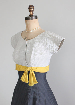 Vintage 1950s Parnes Feinstein Color Blocked Dress