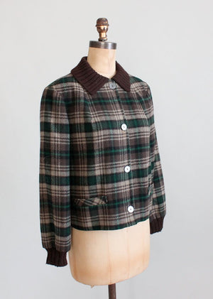 Vintage 1950s Pendleton Plaid Wool Hiking Jacket