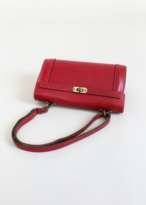 Vintage 1950s Maroon Red Leather Purse
