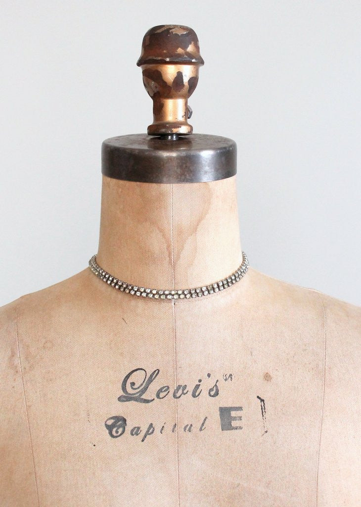 Vintage 1950s Rhinestone Adjustable Lariat Necklace