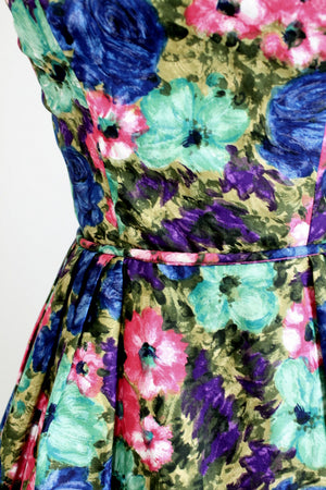 1950s floral cotton dress