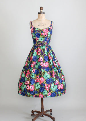 1950s floral, full skirt sundress