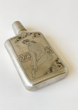 Vintage 1950s Engraved Souvenir Flask