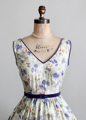 Vintage 1950s Sequins and Flowers Garden Party Dress