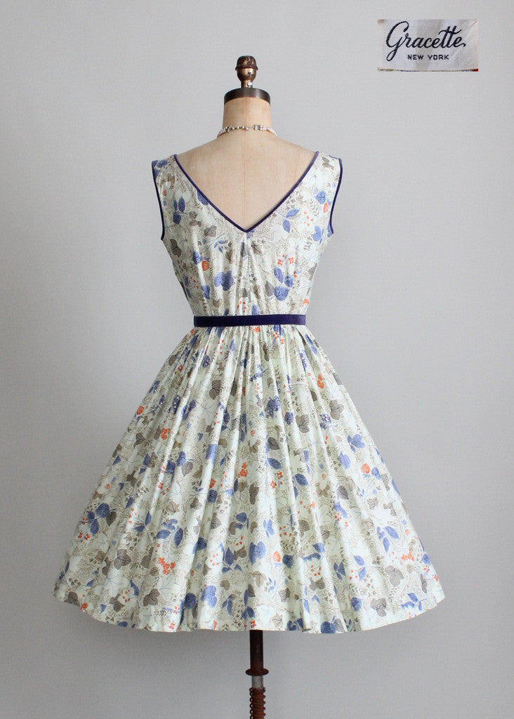 Vintage 1950s Sequins and Flowers Garden Party Dress - Raleigh Vintage