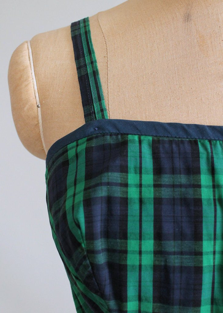 Vintage 1950s Tartan Plaid Playsuit