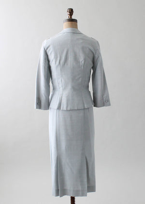Vintage 1960s Grey Wiggle Dress and Jacket Suit