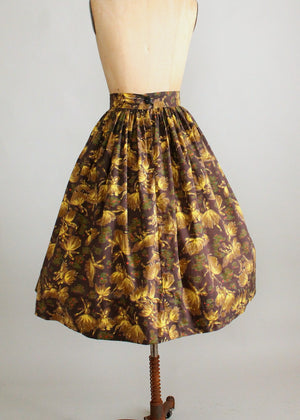 Vintage 1950s Tiny Dancers Novelty Print Full Skirt