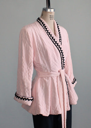 Vintage 1950s Pink and Black Lounging Set