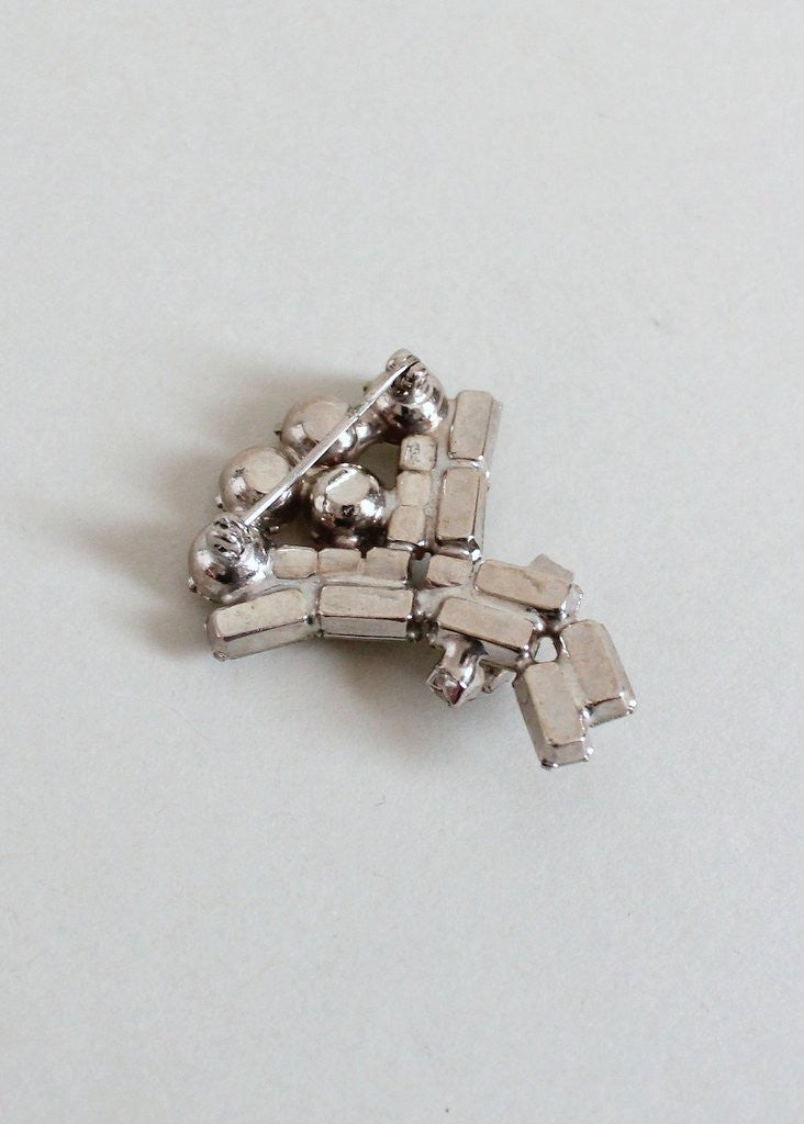 Vintage 1950s Rhinestone Bouquet Brooch