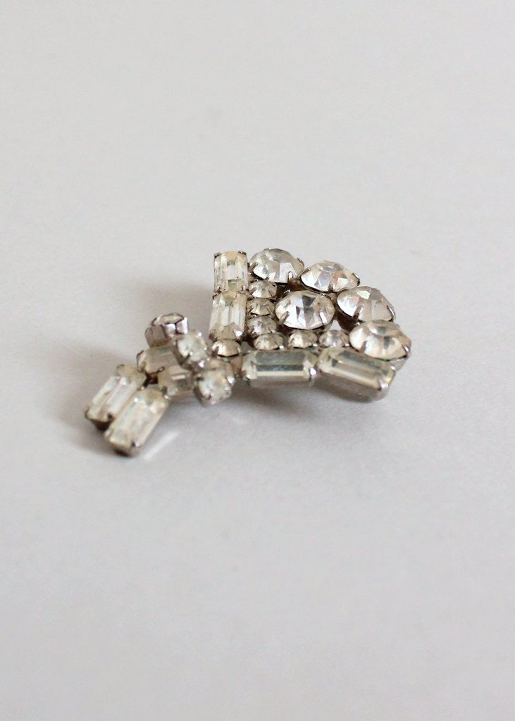 Vintage 1950s Rhinestone Bouquet Brooch