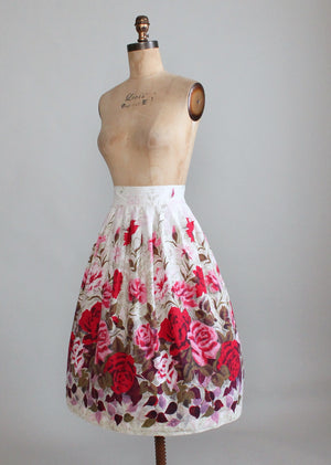 Vintage 1950s Rose Garden Full Skirt