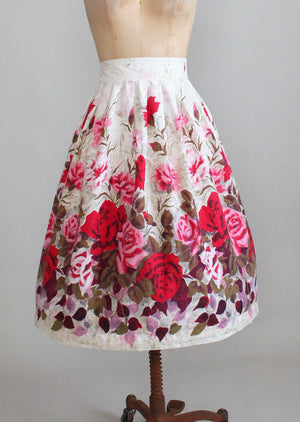 Vintage 1950s Rose Garden Full Skirt