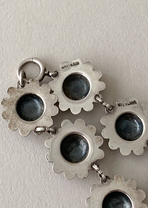 Vintage 1940s Sterling Silver Necklace and Bracelet Set