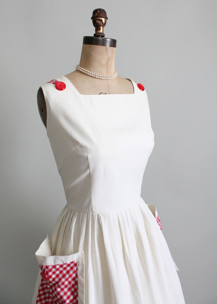 1950s white summer dress