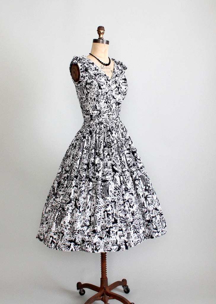 1950s novelty print sundress