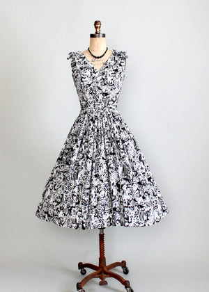 1950s tike print party dress