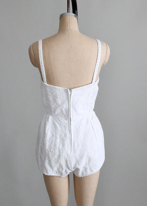 1950s white playsuit
