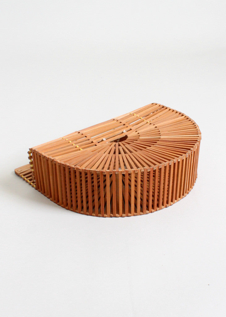 Vintage 1950s Bamboo Birdcage Beach Purse
