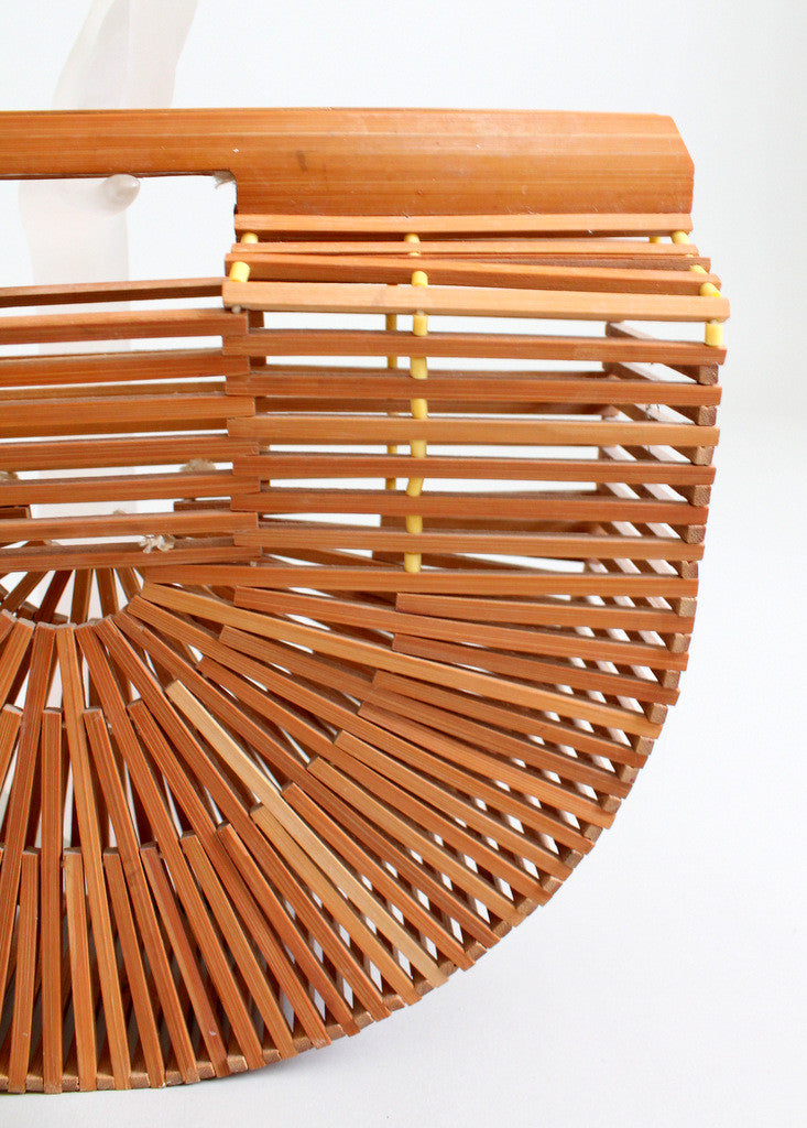 Vintage 1950s Bamboo Birdcage Beach Purse