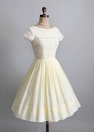 1950s yellow cotton day dress