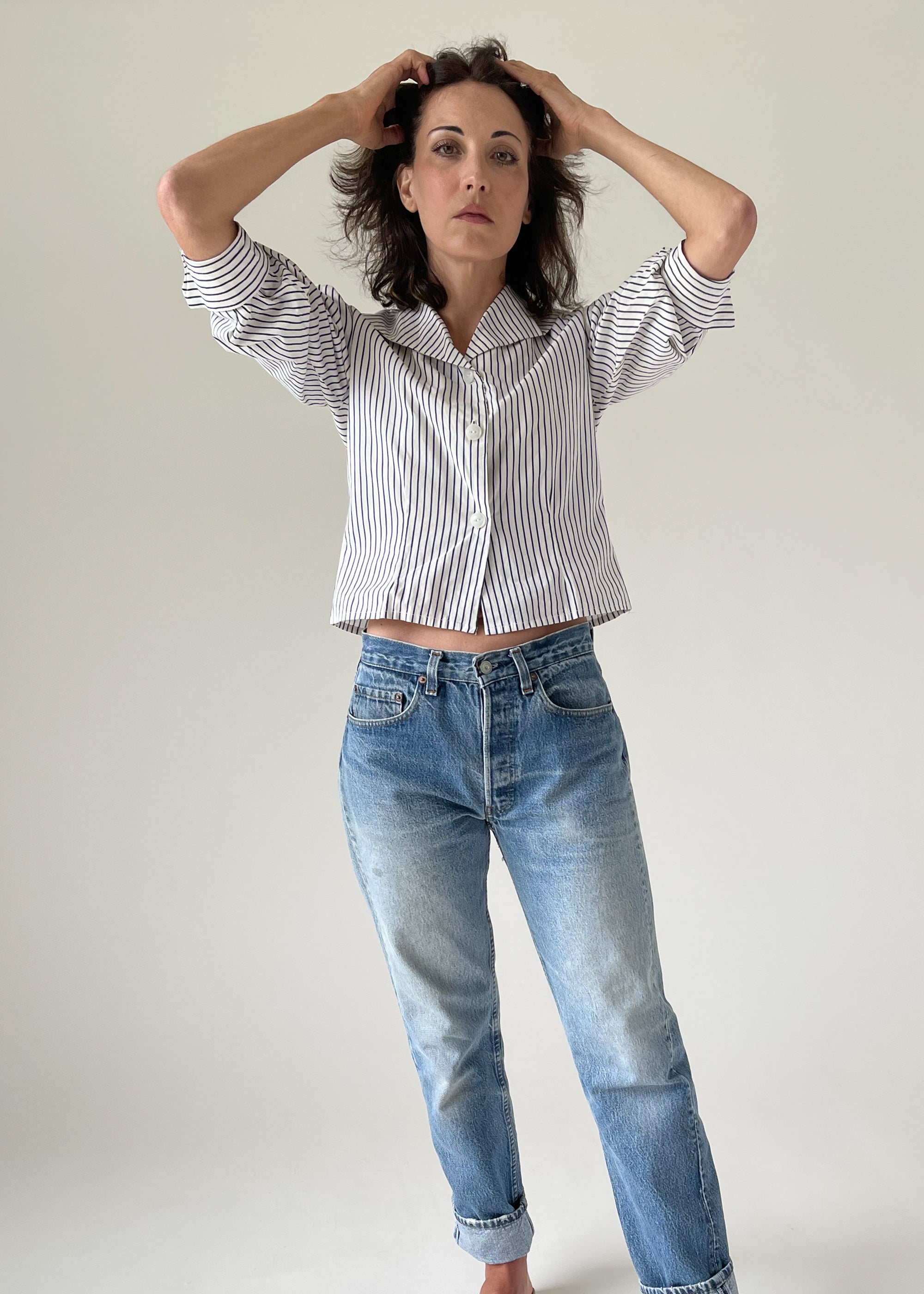 Vintage 1950s Striped Cotton Top