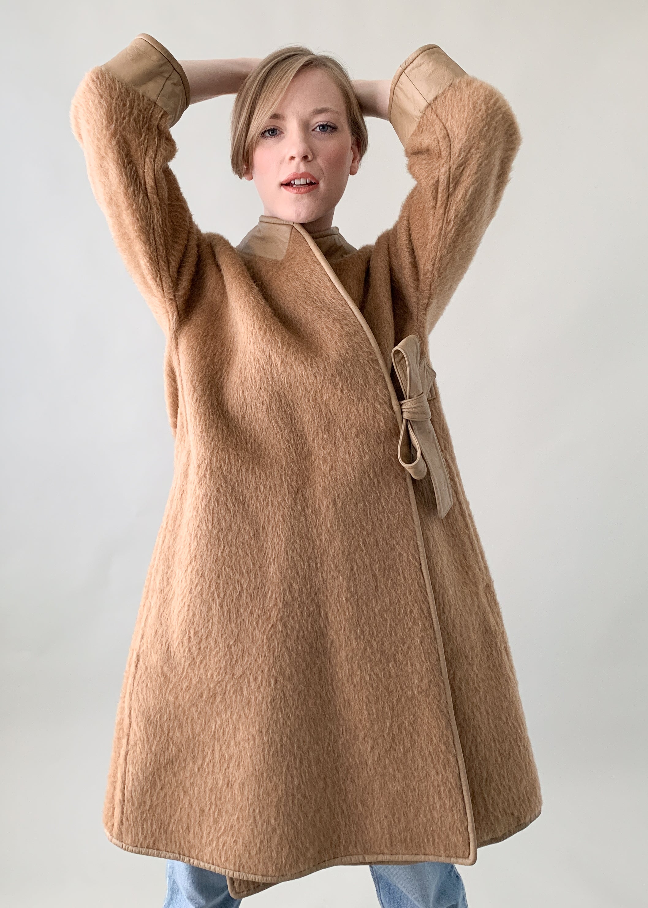 Vintage 1960s Bonnie Cashin Wool and Leather Coat