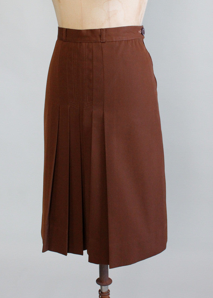 Vintage 1960s Gabradine Midi Skirt