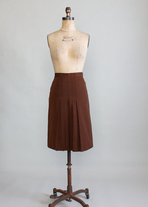 Vintage 1960s Gabradine Midi Skirt