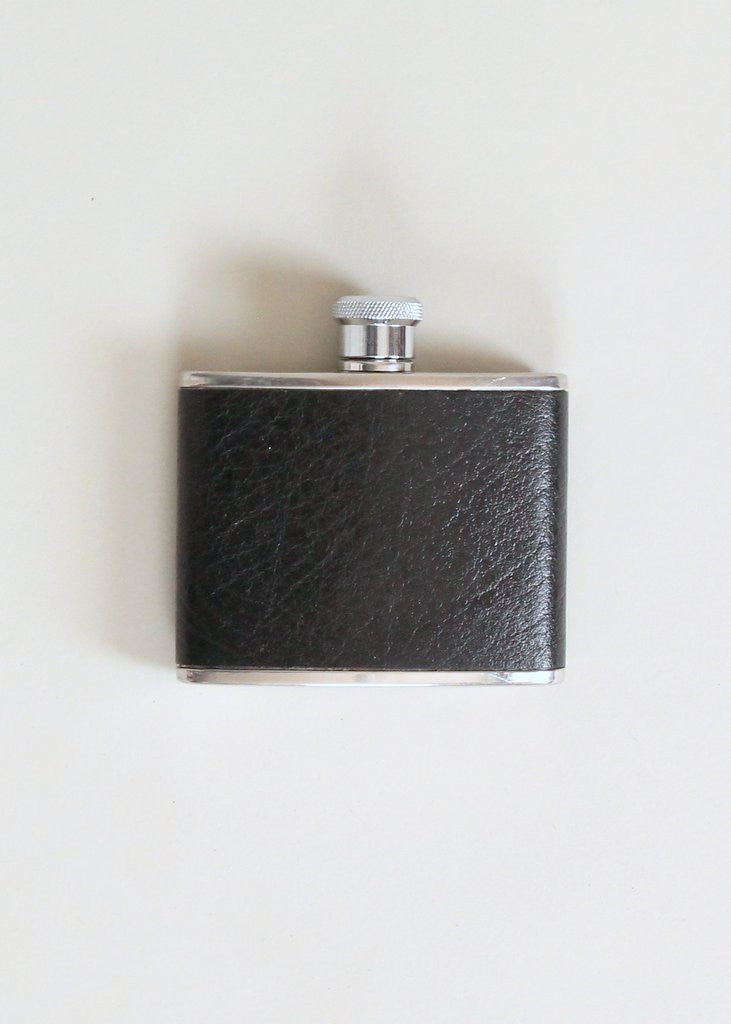 Vintage 1960s English Silver and Leather Flask