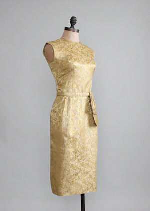 Vintage 1960s Gold Brocade Cocktail Dress and Jacket