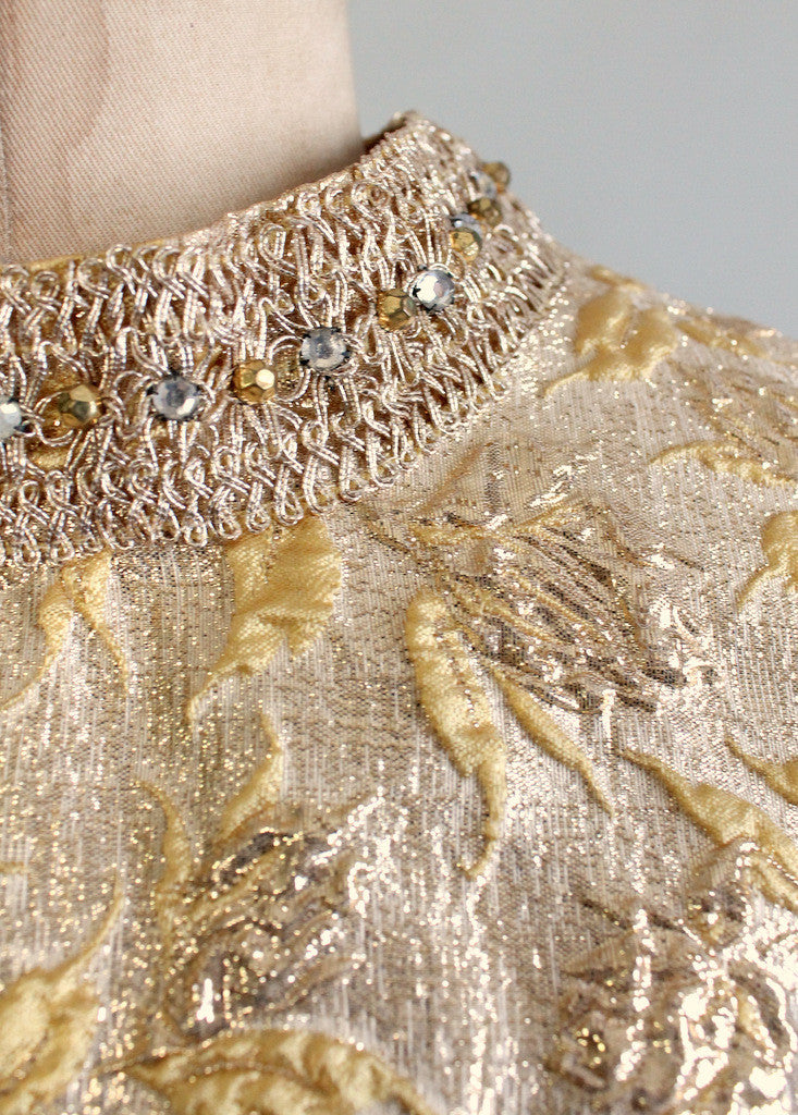 Vintage 1960s Gold Lame MOD Party Dress - Raleigh Vintage Vintage 1960s Gold Lame MOD Party Dress - Raleigh Vintage
