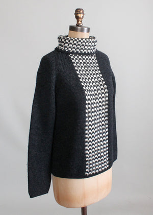 Vintage 1960s Italian Wool Graphic MOD Sweater
