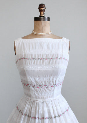 Vintage 1960s L'Aiglon Petite Roses Cotton Dress