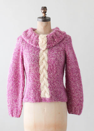 Vintage 1960s MOD Italian Magenta Sweater