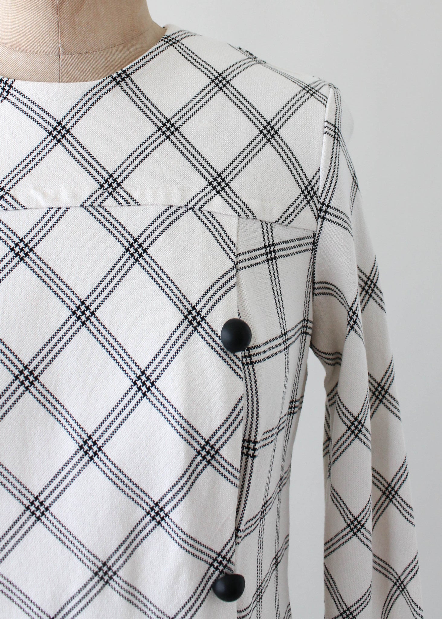 Vintage 1960s MOD Checked Day Dress