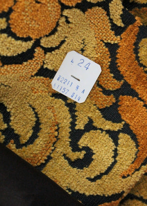 Vintage 1960s MOD Gold and Black Tapestry Carpet Coat