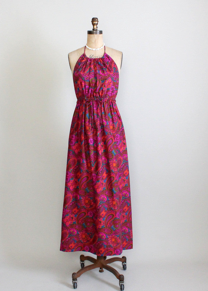 1960s MOD maxi halter sundress