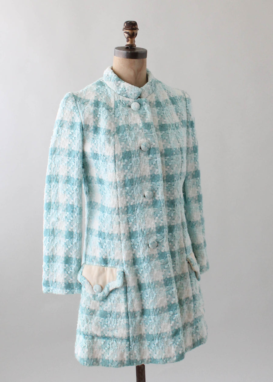Vintage 1960s Lilli Ann Woven Wool MOD Coat