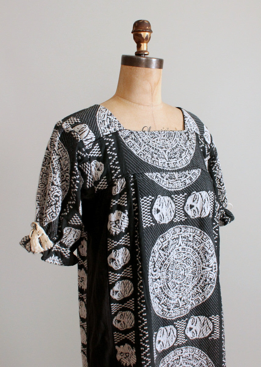 Vintage 1960s Miss Elliette Embroidered Ethnic Caftan Dress