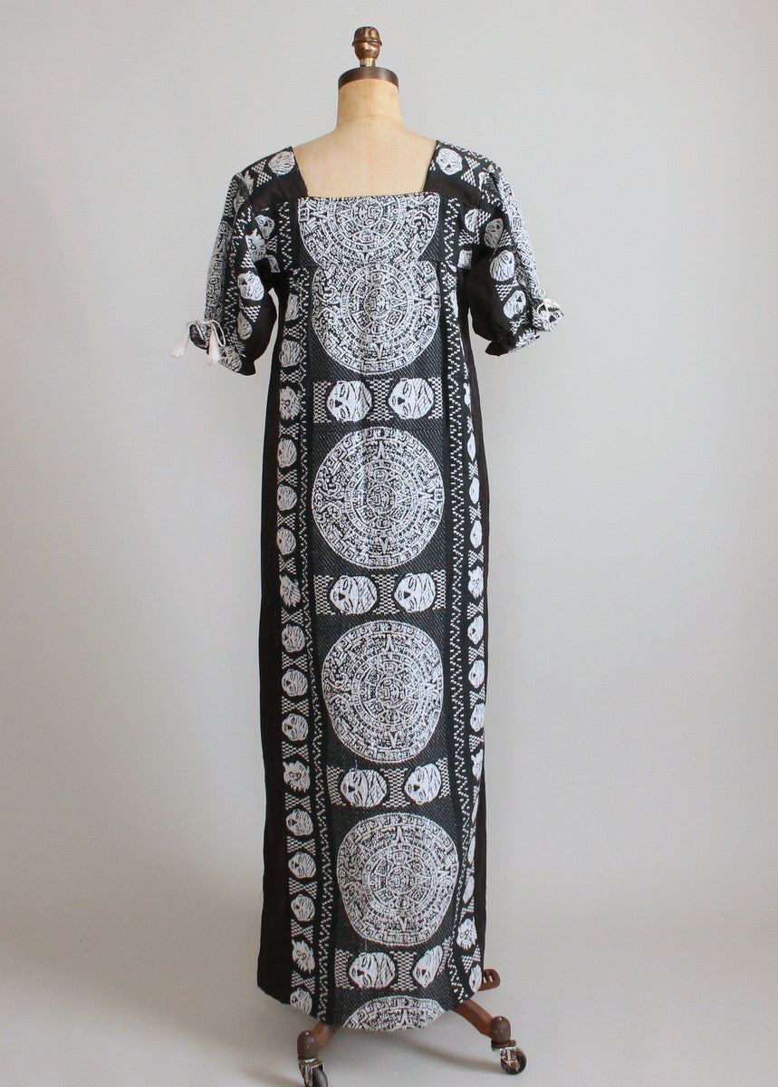 Vintage 1960s Miss Elliette Embroidered Ethnic Caftan Dress