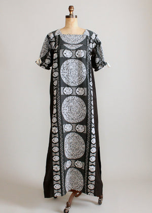 Vintage 1960s Miss Elliette Embroidered Ethnic Caftan Dress