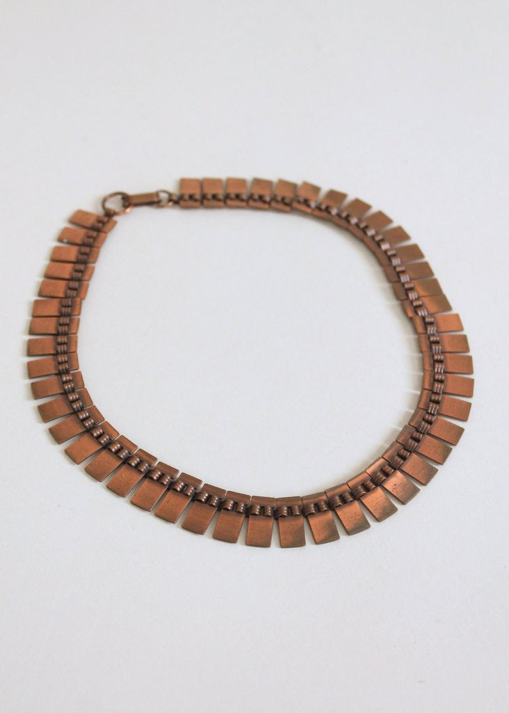 Vintage 1960s Modernist Copper Choker Necklace