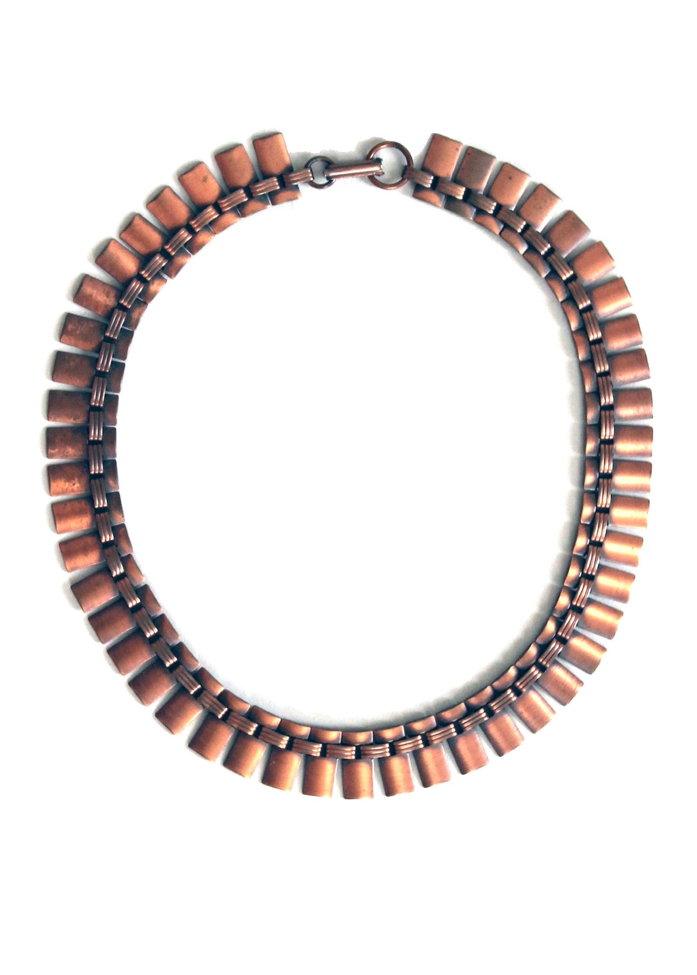 Vintage 1960s Modernist Copper Choker Necklace